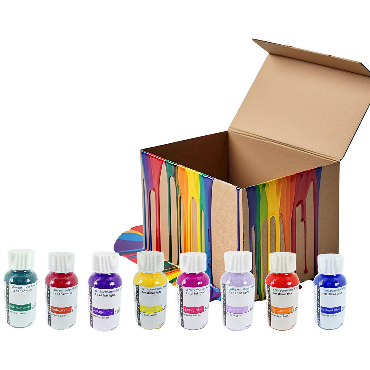 semi.permanent hair pigment powder - pack of 8 X 50ml - mixed